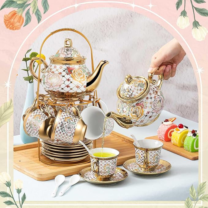 Zhehao 20 Pcs Porcelain Tea Set - Image 4