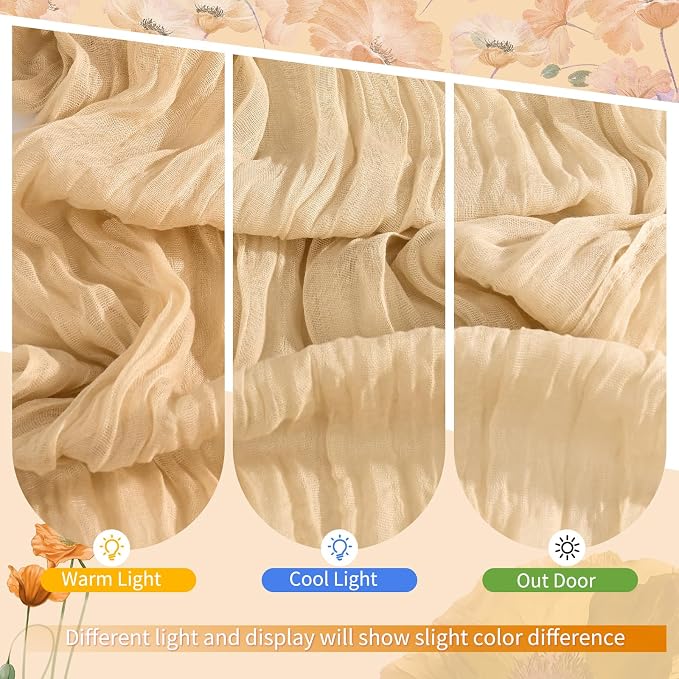 Showgeous 18 Pack Nude Cheesecloth Table Runner, 17 x 108 Inches | Boho - Image 7