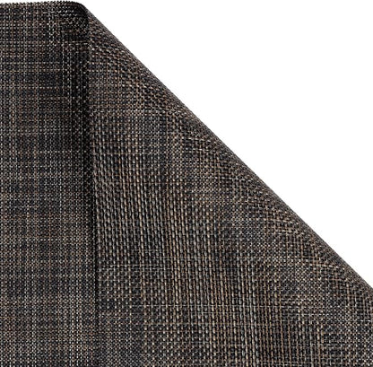 SHACOS Placemats Set of 6 Woven Vinyl Place Mats Wipeable Heat Resistant Plastic Non Slip Table Mats Indoor Outdoor, Black Brown