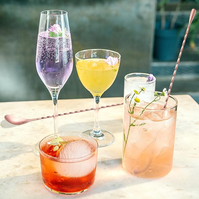 Bar Spoon Cocktail Mixing Stirrer, 12” Long Handle, Rose Gold | 18/8 Stainless - Image 6