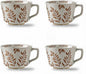 4 Pack 12oz Embossed Leaf Ceramic Coffee Mugs, Vintage Speckled Stoneware Tea by Tvvtuww