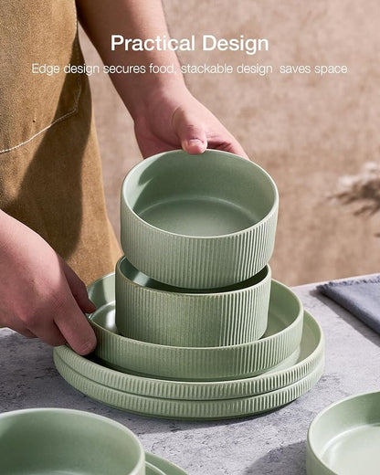 Famiware Star Ceramic Plates and Bowls Sets, Reactive Glaze Dishes - Image 6