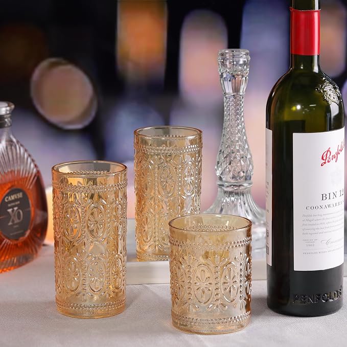 Darlion Amber Drinking Glasses, Vintage Glassware, 12oz Highball Glasses | - Image 3