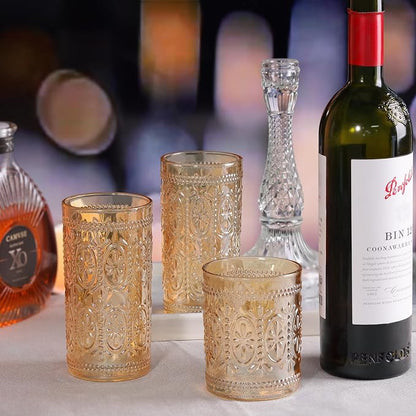 Darlion Amber Drinking Glasses, Vintage Glassware, 12oz Highball Glasses | - Image 3