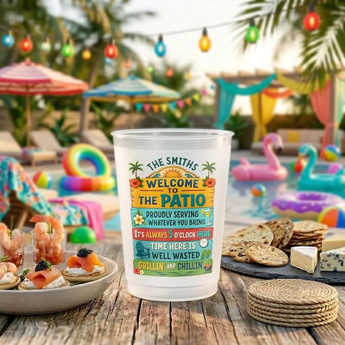 Personalized Patio Party Cups, Reusable Plastic Cups | Summer Vacation And - Image 4