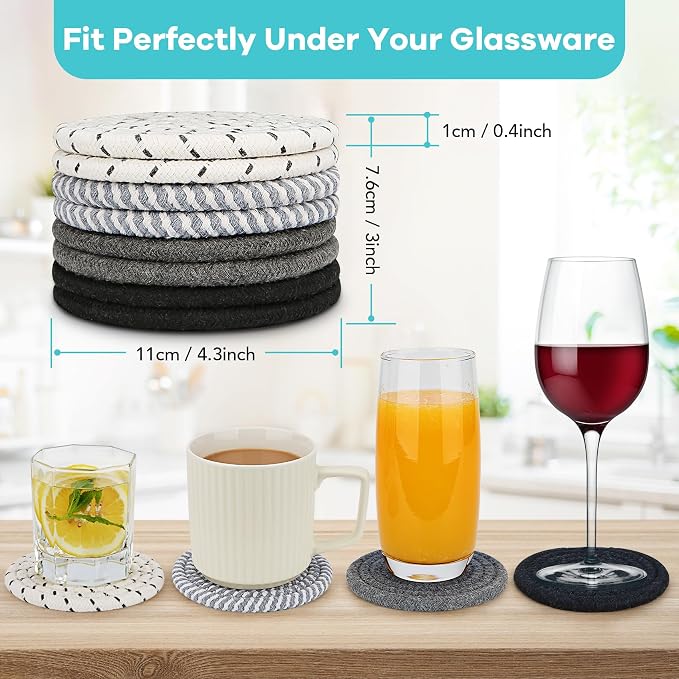 Coasters Set of 8, Absorbent Coasters - Image 2
