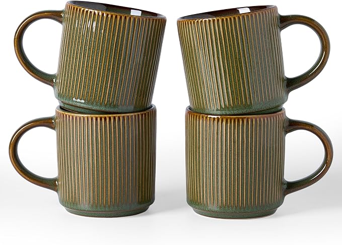 famiware Coffee Mug Set for 4, Star 12 oz Catering Mugs Cup Set by Famiware