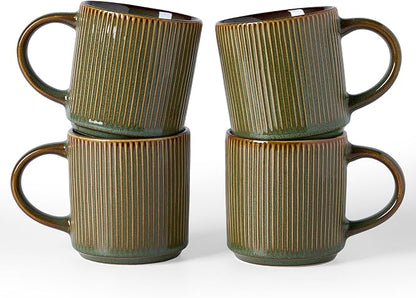 famiware Coffee Mug Set for 4, Star 12 oz Catering Mugs Cup Set by Famiware