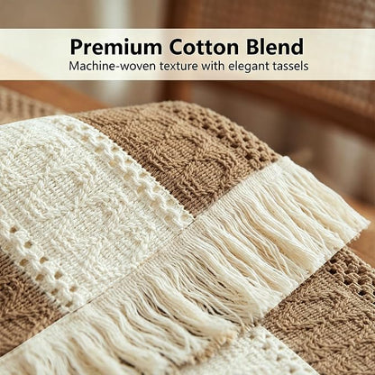 Textured Macramé Table Runner, Cotton and Jute Blend, 30 x 140 cm - Image 4