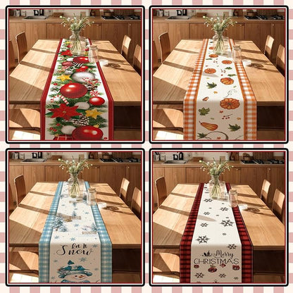 LemonRoad 8 Pcs Holiday Table Runner Seasonal Farmhouse Table Decor 72 Inches - Image 7