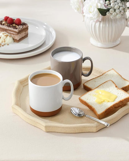 MALACASA 12oz Ceramic Coffee Mugs Set of 4, Stackable Coffee Cups - Image 7