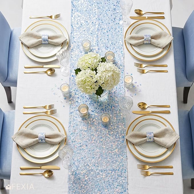Blue Table Runner 12x72 Inches Table Decoration - Image 7