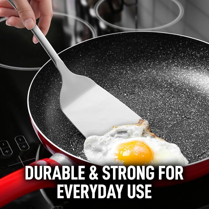 Zulay Kitchen Stainless Steel Spatula Turner | 14.8” Heat-Resistant Solid Turner - Image 7