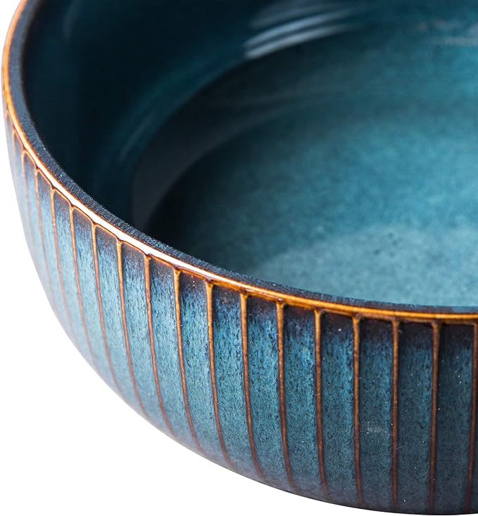 CSYY Salad Bowl 66 Oz, Porcelain Round Serving Bowl Blue Decorative Bowl - Image 6