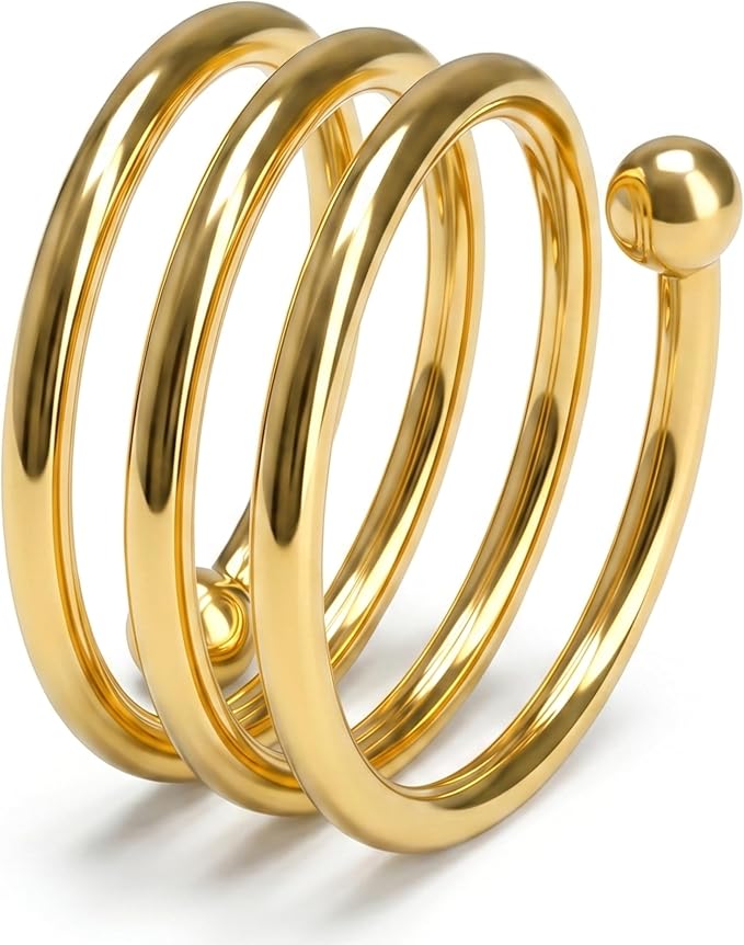 Gold Napkin Rings Set of 12 – Swirl Design – Elegant Napkin Rings Gold by HUVOTOSIUS