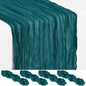 Showgeous 4 Pack Teal Cheesecloth Table Runner, 17 x 108 Inches | Boho by Showgeous