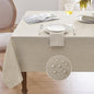 Softalker Large Beige Tablecloths Rectangular 144 x 60 inch Linen Textured Table Cloth Outdoor Waterproof, Stain and Wrinkle Resistant, Table Cloths for 6/8/10 Foot Rectangle Tables Decor for Spring