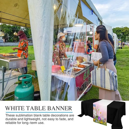 2 Pcs Sublimation Table Runners Blanks 13 x 72 Inch Polyester White Table - Image 6