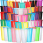 Honeydak 100 Pack Tumbler with Straw and Lid Bulk Glitter Plastic Cups Water by Honeydak