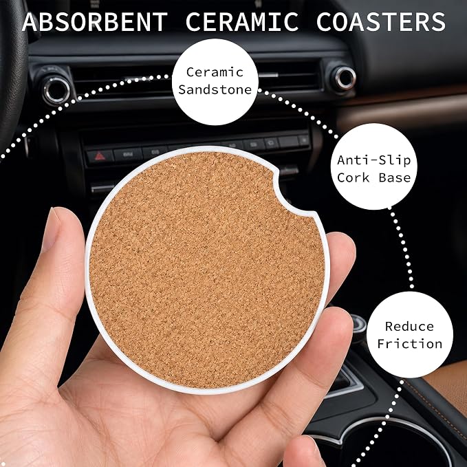 Police Car Coasters Set of 2 – God Bless The Police Prayer Ceramic Cup Holder - Image 3