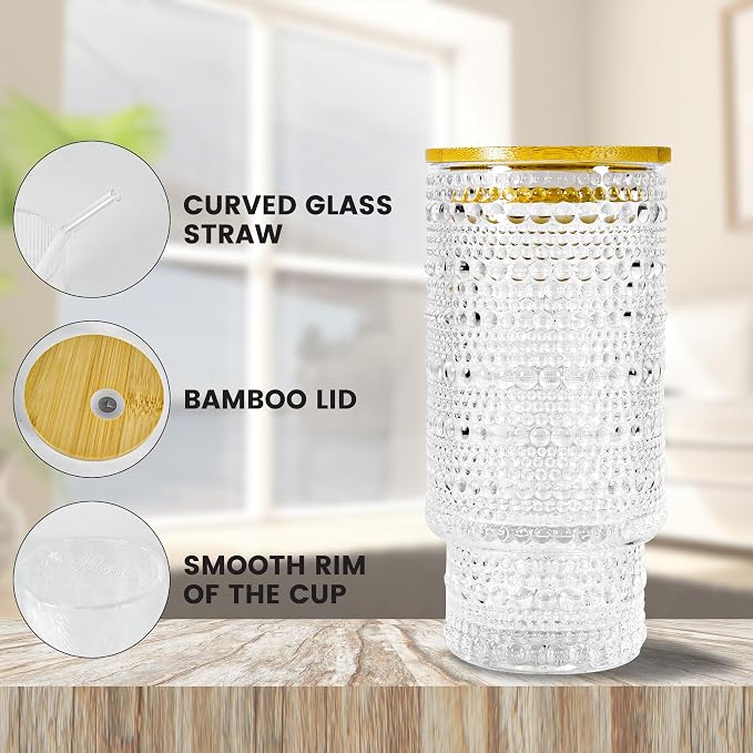 4 Pcs 11 oz Drinking Glasses Cups Set - Image 4