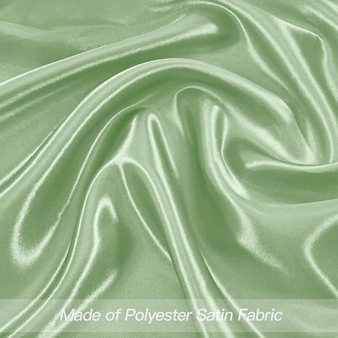 P Pothuiny 24 Pcs Sage Green Satin Napkins 17 x 17 in, Satin Cloth Napkins | - Image 4