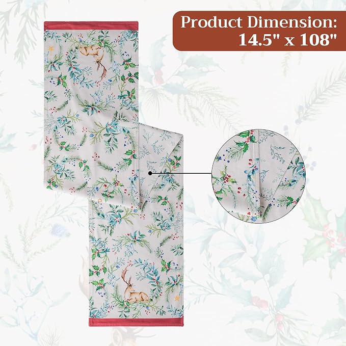 Maison d' Hermine Table Runner 100% Cotton 14.50" x 108" | Table Runners 108 - Image 7