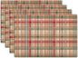 Giwawa 4PCs Fall Placemats 12x18 Inch Autumn Buffalo Plaids Place Mat Washable for Kitchen Dining Thanksgiving Checkered Non Slip Heat Resistant Table Mats for Tabletop Holiday Farmhouse Decor