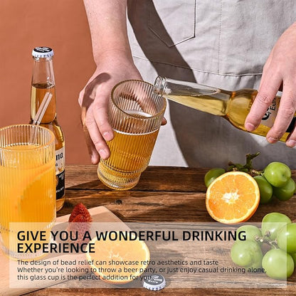 Drinking Glasses with Bamboo Lids and Glass Straw 2pcs Set, 16oz Glass Tumbler - Image 2