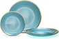 " OCCASIONS " 120 Plates Pack,(60 Guests) Premium Wedding Party Disposable Plastic Plates Set -60 x 10'' Dinner + 60 x 7'' Salad/Dessert (Belize in Blue & Gold)