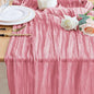 Cheesecloth Table Runner Dusty Rose 10FT Boho Gauze Table Runners | 120 Inch by Wokceer