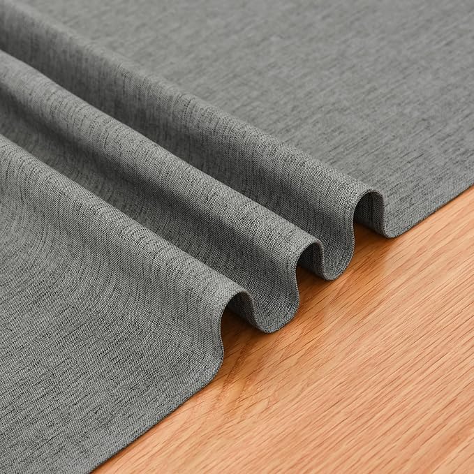 Faux Linen Table Runner Water Resistant 13 x 48 in, Charcoal | Farmhouse Rustic - Image 6