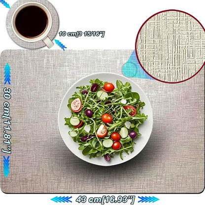 Elegant Placemats and Coasters Set 6, Vinyl Washable Place Mats - Image 5