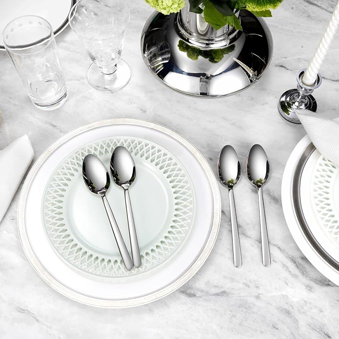 Premium Aline 4-Piece 7.4-Inch Dinner Spoon Set | 18/10 Stainless Steel Dinner - Image 2