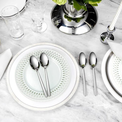 Premium Aline 4-Piece 7.4-Inch Dinner Spoon Set | 18/10 Stainless Steel Dinner - Image 2