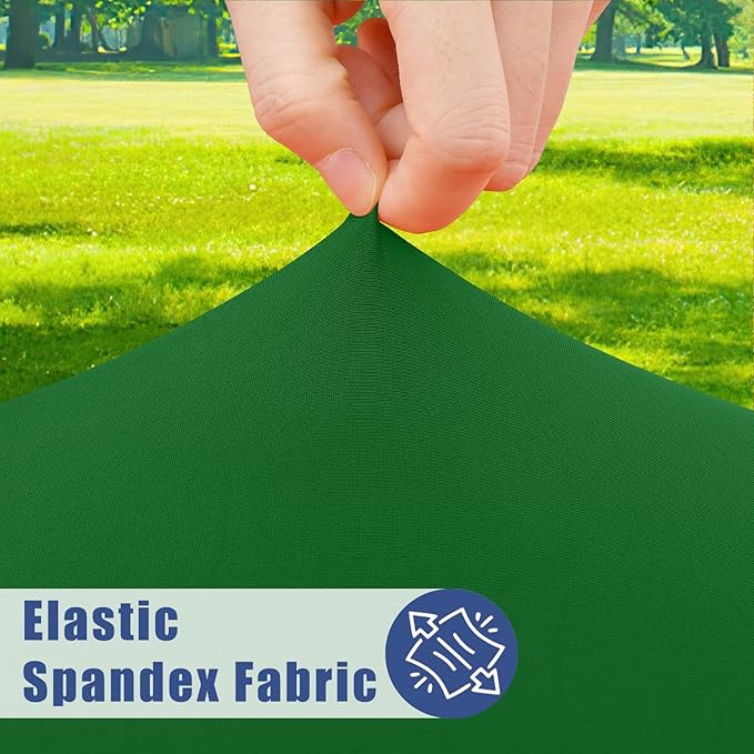 Spandex 4 Foot Rectangle Table Cloth 2 Pack, Elastic Fitted Tablecloths for Picnic, Stretch Washable Patio Table Cover for Outdoor, Camping, Banquet and Parties (Emerald Green, 30"x48")
