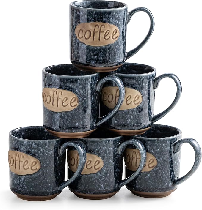 LYEOBOH Espresso Cups, Coffee Cups, Tea Cup, Coffee Cups Ceramic Set of 6 by LYEOBOH