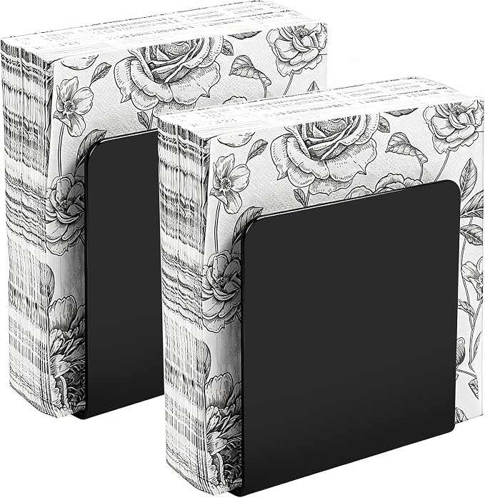 Black Napkin Holder for Table, Acrylic Upright Napkin Dispenser for Kitchen by Unknown