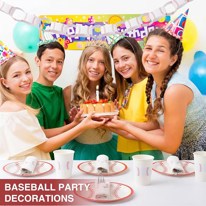 FoldTier 300 Pcs Baseball Paper Napkin Rings Bulk Disposable Sports Napkin - Image 6