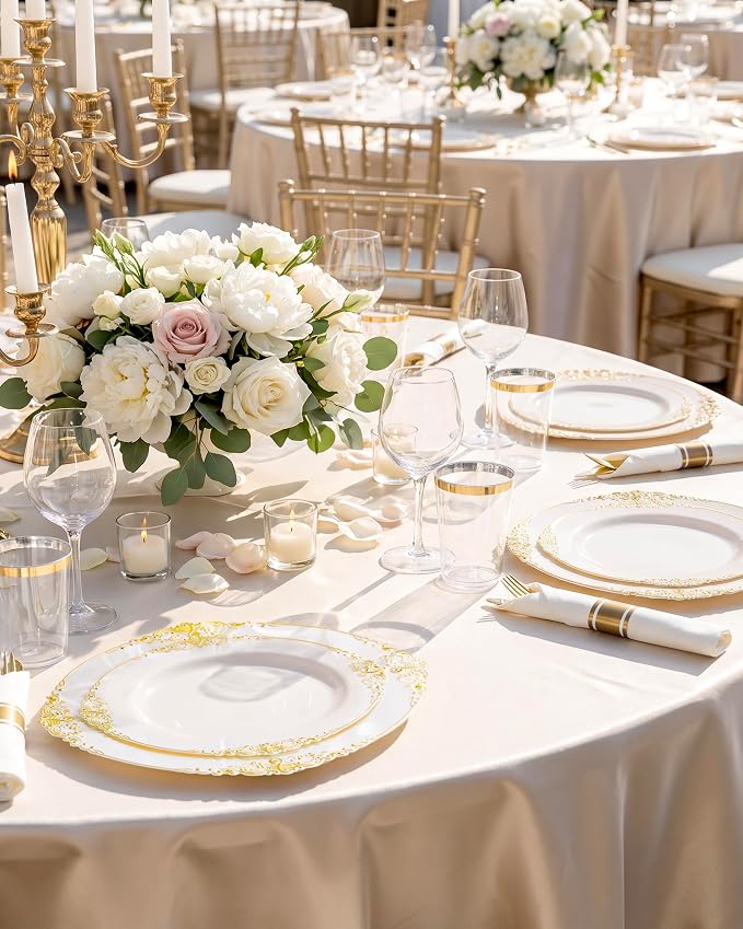 Nervure 100Pcs 7.5'' Ivory Plastic Plates, Disposable Plates - Image 7