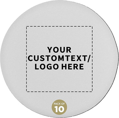 10 Round Foam Bud Coasters Pack, 4 inch - Customizable Text, Logo - PU Foam, Party Favor - White