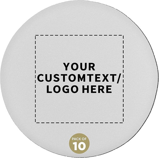 10 Round Foam Bud Coasters Pack, 4 inch - Customizable Text, Logo - PU Foam, Party Favor - White