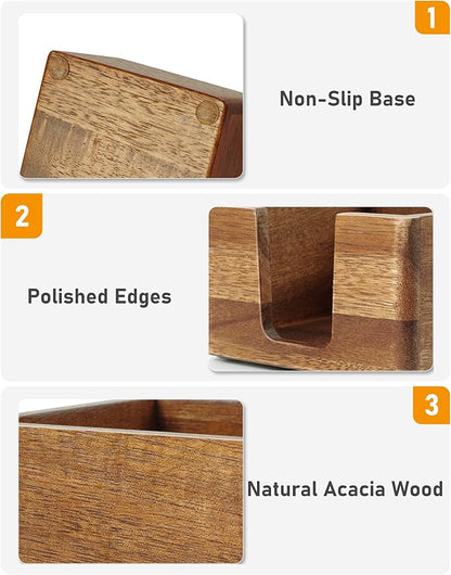 Acacia Wood Sticky Note Holder, Post It Note Dispenser - Image 3