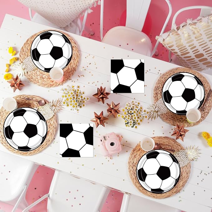 40 Pcs Soccer Plates and Napkins, Soccer Party Supplies, Serves 20 | Disposable - Image 6