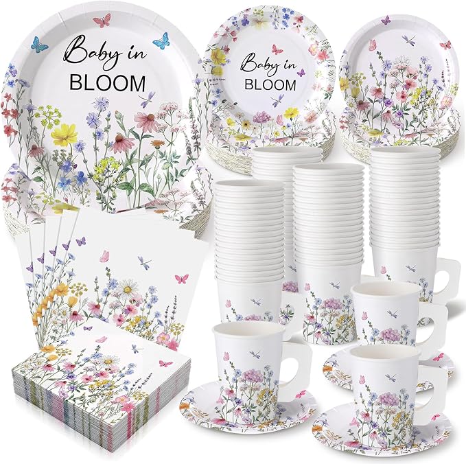 Pickmesh 252 Pcs Baby in Bloom Tea Party Supplies by Pickmesh
