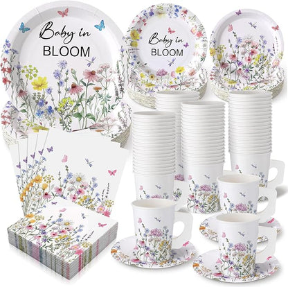 Pickmesh 252 Pcs Baby in Bloom Tea Party Supplies by Pickmesh