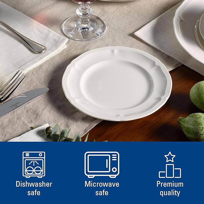 Villeroy & Boch Manoir 18 Piece Dinnerware Set, Creamy White | Porcelain - Image 3