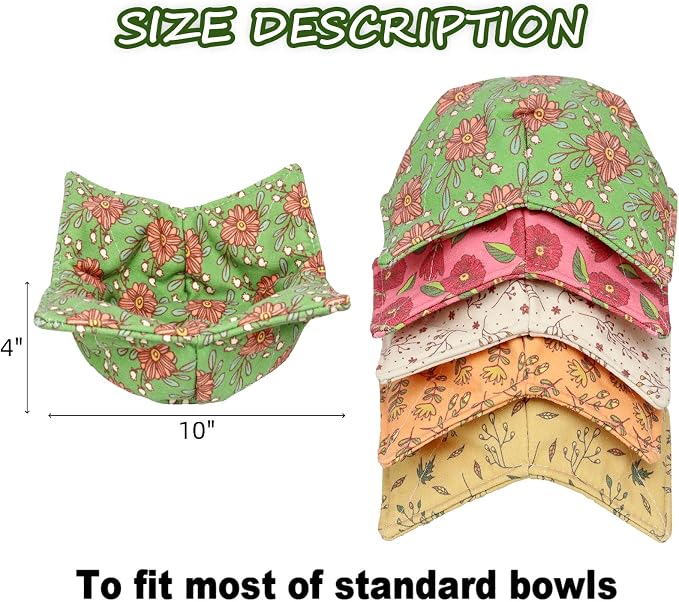 Cotton Microwavable Bowl Cozy, Microwave-Safe Hot Bowl Holders, Soup bowl Cozy - Image 2