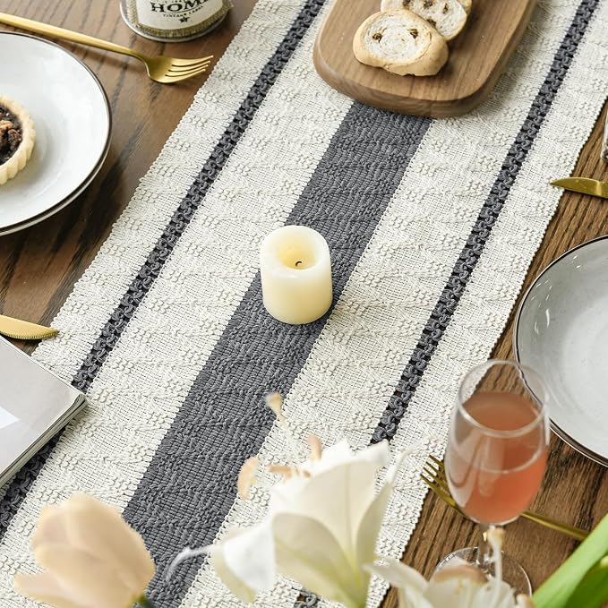 Artoid Mode Dark Green Rustic Woven Table Runner 12x48 Inch | Holiday Farmhouse - Image 4