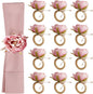 Handcraft Flower Napkin Rings Set of 12, Valentine's, Thanksgiving by FEKIDO